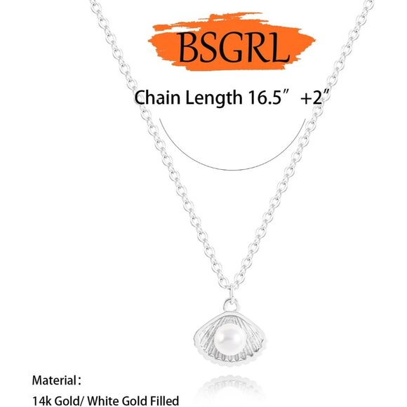 ⚡Pearl Necklace for Women 14K Gold plated White Silver plated Dainty accessories - Picture 4 of 7